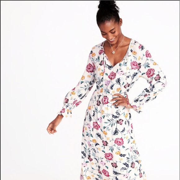 waist defined midi dress